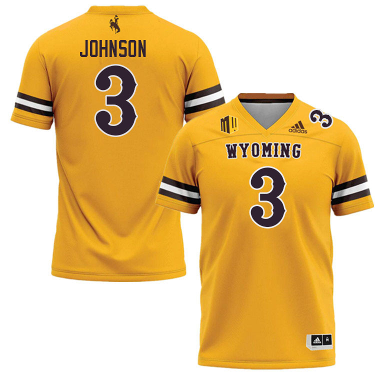 Wyoming Cowboys #3 Andrew Johnson College Football Jerseys Stitched Sale-Gold